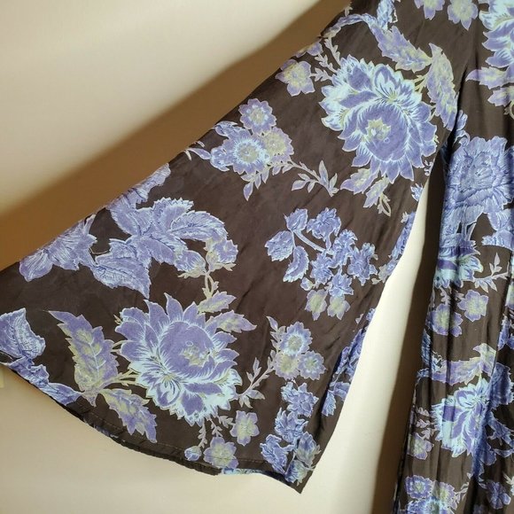 Free People Melrose Floral maxi  bell sleeve dress - Picture 6 of 7